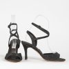 Anthracite glitter weaving follower shoes