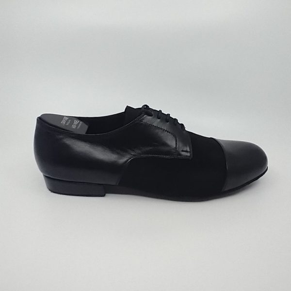 Black leather & suede tango leader shoes