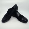 Black leather & suede tango leader shoes