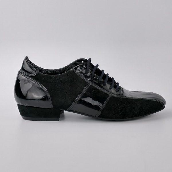 Black patent leather & suede tango leader shoes