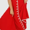 Front Button Red-White Klosh Tango Skirt by Touchline