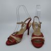 Red-Beige leather follower shoes - Image 2