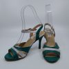 Green-silver leather follower shoes - Image 2