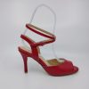Red leather tango follower shoes - Image 2