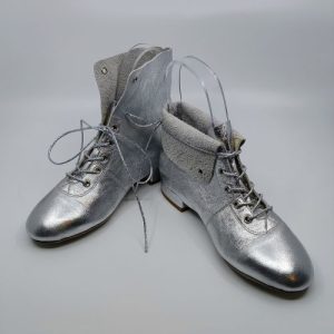 Unisex Boot - Shiny Silver Leather