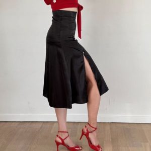 Black Satin Tango Skirt by Tango in Style